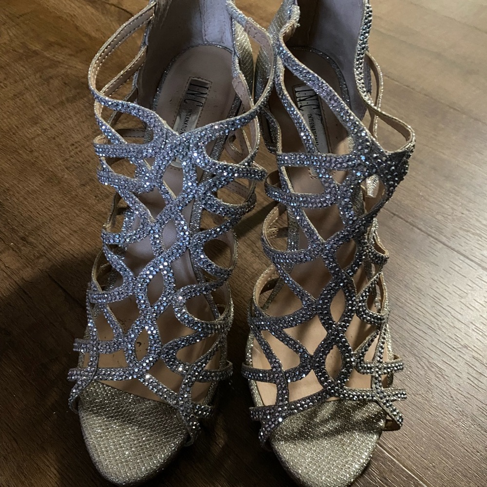 Silver Sparkly INC Formal Heels